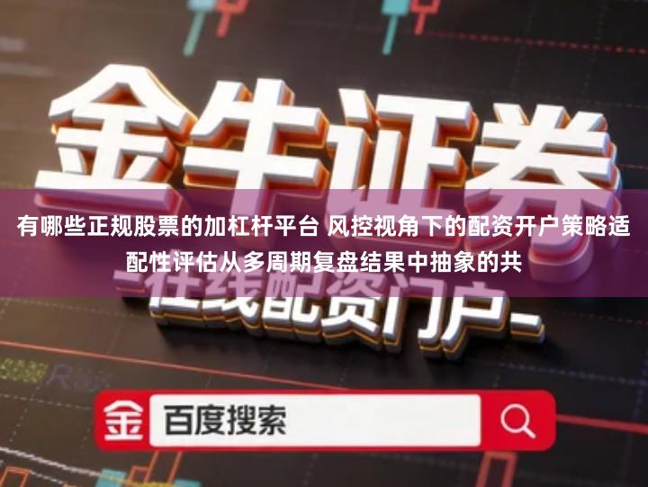 有哪些正规股票的加杠杆平台 风控视角下的配资开户策略适配性评估从多周期复盘结果中抽象的共